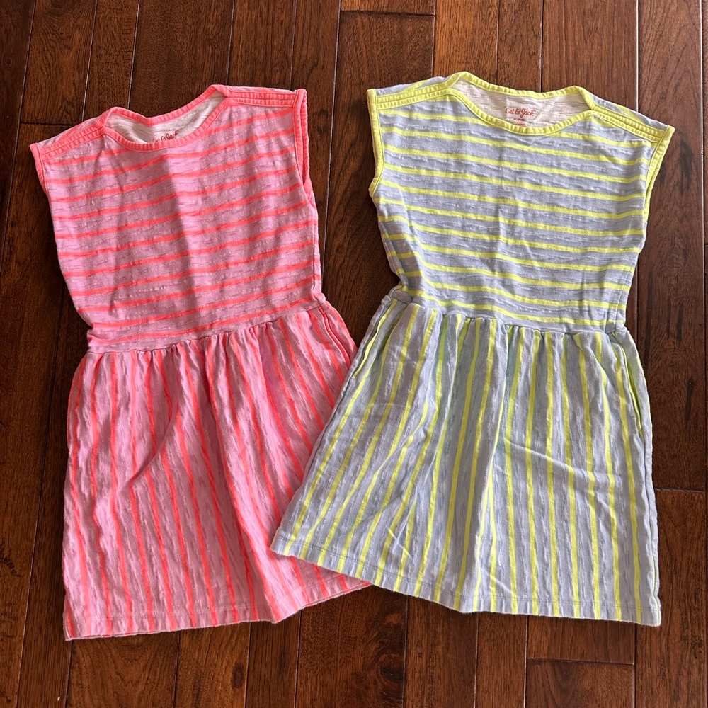 Cat & Jack Pink and Yellow Striped Dresses
